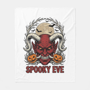 Halloween Demon Shirt with Vintage Engraving Pumpk Fleece Blanket