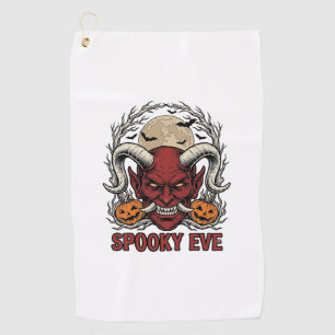Halloween Demon Shirt with Vintage Engraving Pumpk Golf Towel