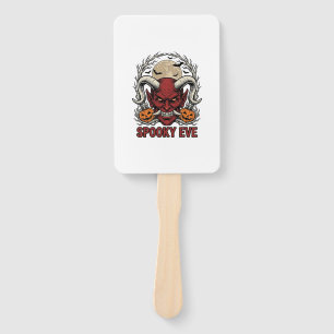 Halloween Demon Shirt with Vintage Engraving Pumpk Hand Fan