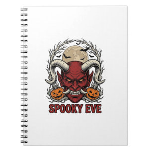 Halloween Demon Shirt with Vintage Engraving Pumpk Notebook