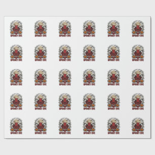 Halloween Demon Shirt with Vintage Engraving Pumpk Wrapping Paper