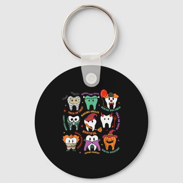 Halloween Dental Boo Crew Dentist Costume Teeth Wo Key Ring (Front)