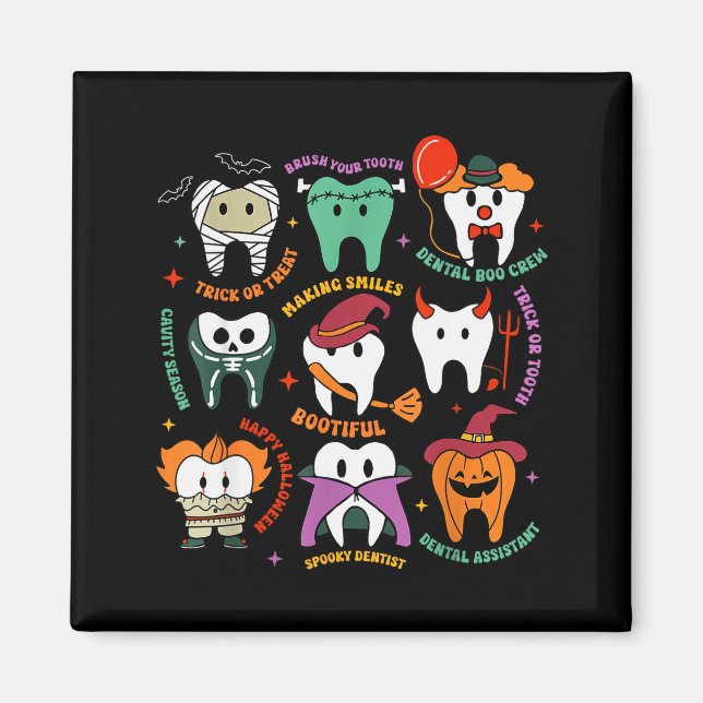 Halloween Dental Boo Crew Dentist Costume Teeth Wo Magnet (Front)