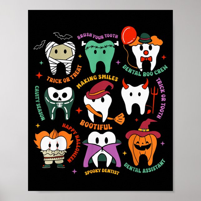 Halloween Dental Boo Crew Dentist Costume Teeth Wo Poster (Front)