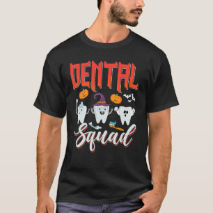 Halloween Dental Squad Teeth Bat Dentist T-Shirt
