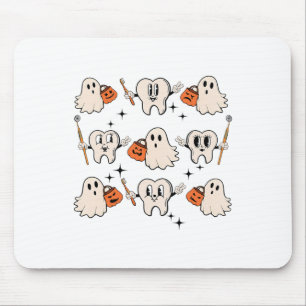 Halloween Dentist Dental Hygienist Teeth Ghost Pum Mouse Mat