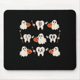 Halloween Dentist Dental Hygienist Teeth Ghost Pum Mouse Mat