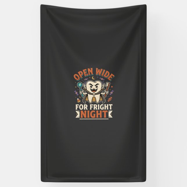 Halloween Dentist Fright Night Banner (Vertical)