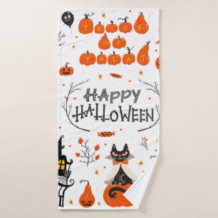 Halloween design elements. Halloween cliparts with Bath Towel