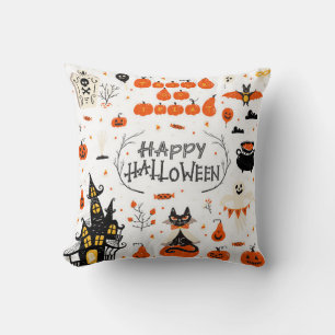 Halloween design elements. Halloween cliparts with Cushion