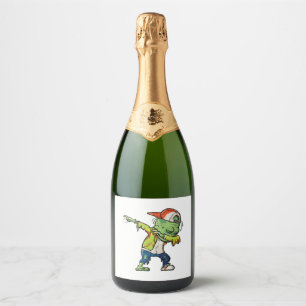 Halloween Design for Baseball Lovers Sparkling Wine Label