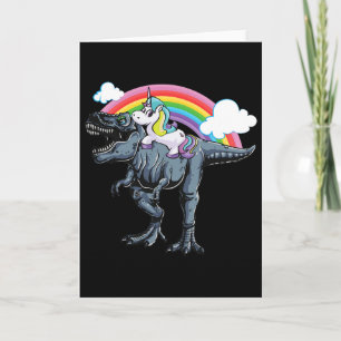 Halloween Design For Kids Unicorn Riding Dinosaur  Card