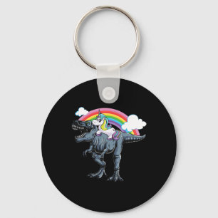 Halloween Design For Kids Unicorn Riding Dinosaur  Key Ring