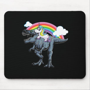 Halloween Design For Kids Unicorn Riding Dinosaur  Mouse Mat