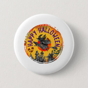 Halloween Design Happy Halloween Witch 6 Cm Round Badge