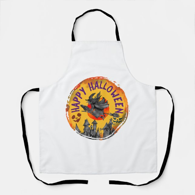 Halloween Design Happy Halloween Witch Apron (Front)