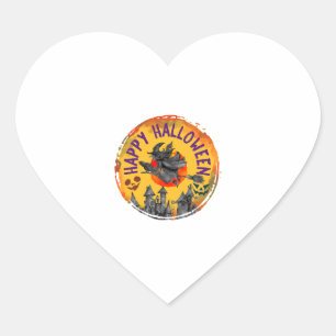 Halloween Design Happy Halloween Witch Heart Sticker