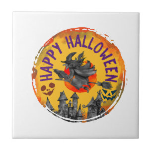 Halloween Design Happy Halloween Witch Tile