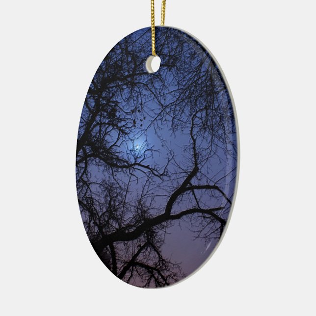 Halloween Design with Spooky Tree and Moon Ceramic Tree Decoration (Left)