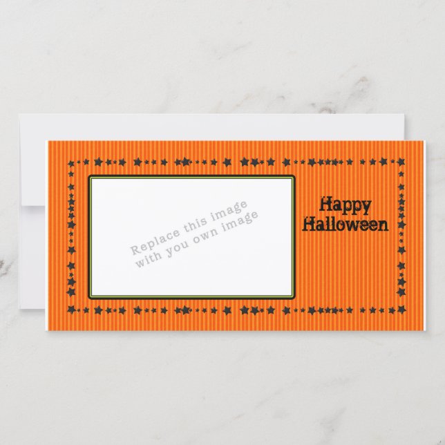Halloween Design with Stars Holiday Card (Front)