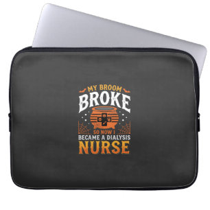 Halloween Dialysis Nurse Broom Broke Design_1 Laptop Sleeve