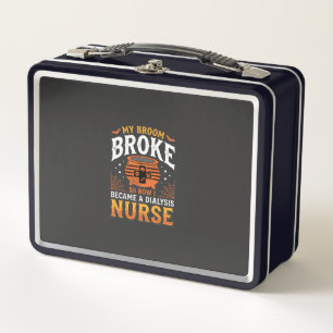 Halloween Dialysis Nurse Broom Broke Design_1 Metal Lunch Box