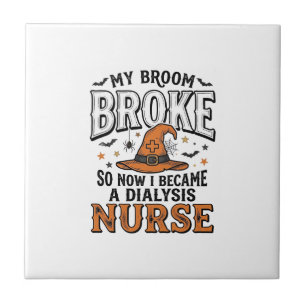 Halloween Dialysis Nurse Witch Broom Broke Shirt_1 Tile