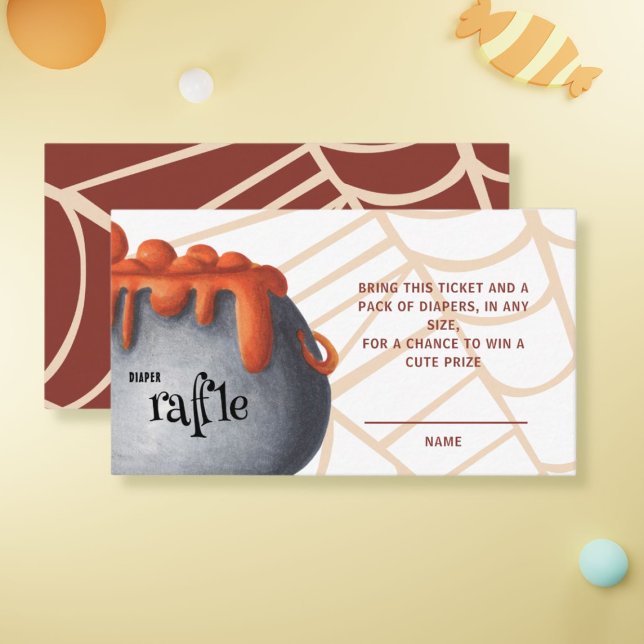 Halloween Diaper Raffle Baby Shower Enclosure Card (Creator Uploaded)