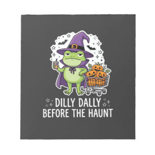Halloween Dilly Dally Frog Witch Pumpkin Cart Notepad