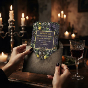 Halloween Dinner Party Invitation Gothic Botanical