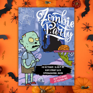 Halloween Dinner Zombie Fiesta Invitation