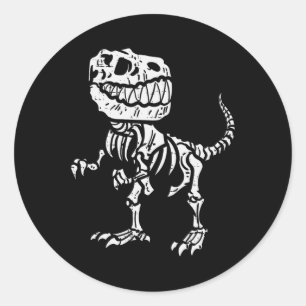 Halloween Dino Skeleton Trex Boys Kids Toddler You Classic Round Sticker