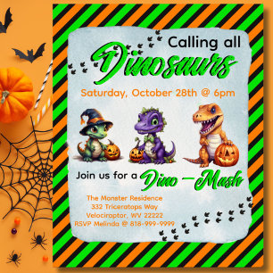 Halloween Dinosaur Dino-Mash Party Invitation  Poster