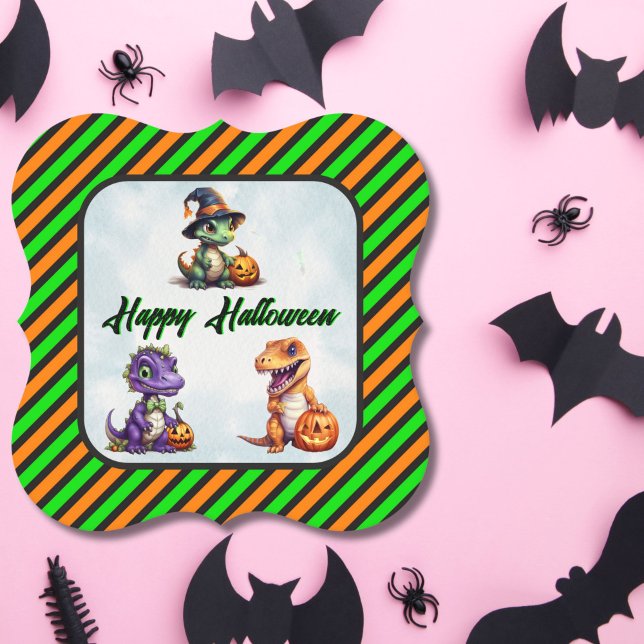 Halloween Dinosaur Dino-Mash Party Paper Coaster (Dinosaur Halloween Coasters for Drinks)