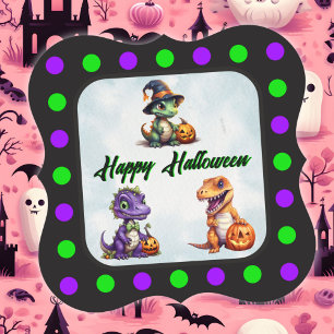 Halloween Dinosaur Dino-Mash Party Paper Coaster