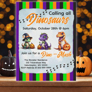 Halloween Dinosaur Dino-Mash Party Postcard