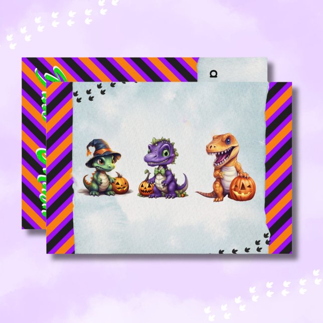 Halloween Dinosaur Dino-Mash Party Thank You Card (Halloween Dinosaur "Thank You" Card)