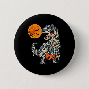 Halloween Dinosaur Mummy T Rex Scary Boys Kids Tee 6 Cm Round Badge