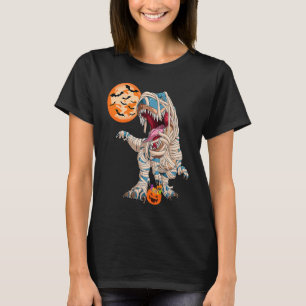 Halloween Dinosaur Pumpkin Boys Kids Dinosaur rex T-Shirt