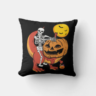 Halloween Dinosaur Pumpkin T Rex Skeleton Boys Tod Cushion
