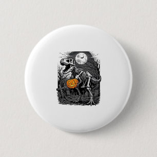 Halloween Dinosaur Skeleton Pumpkin Vintage Shirt  6 Cm Round Badge