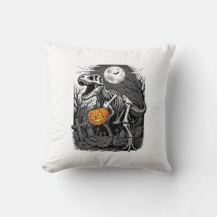 Halloween Dinosaur Skeleton Pumpkin Vintage Shirt Cushion