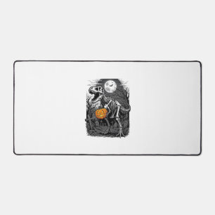 Halloween Dinosaur Skeleton Pumpkin Vintage Shirt Desk Mat