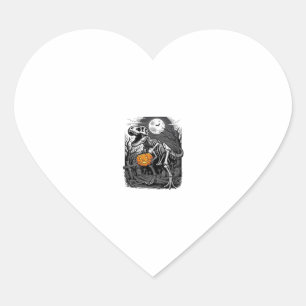 Halloween Dinosaur Skeleton Pumpkin Vintage Shirt Heart Sticker