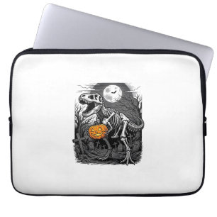 Halloween Dinosaur Skeleton Pumpkin Vintage Shirt Laptop Sleeve