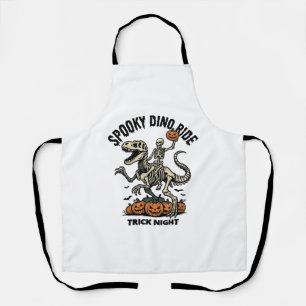 Halloween Dinosaur Skeleton Vintage Trick Ride_1 Apron