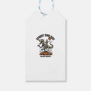 Halloween Dinosaur Skeleton Vintage Trick Ride_1 Gift Tags