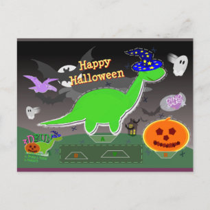 Halloween Dinosaur Statue Cut & Glue Craft Card