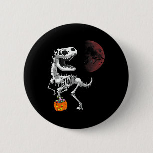 Halloween Dinosaur T Rex Skeleton Scary Boys Kids 6 Cm Round Badge