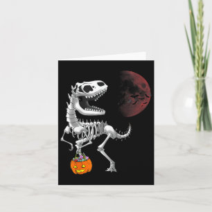 Halloween Dinosaur T Rex Skeleton Scary Boys Kids Card